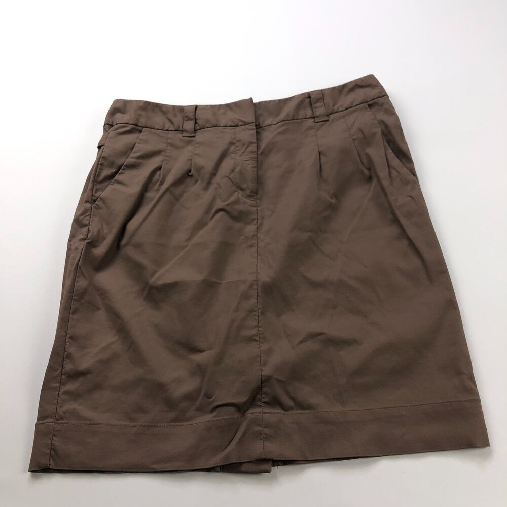 Elevenses 12 (Fits 33In) Zip Pleated Flat Non Lined Mini Skirt Brown